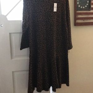 Loft knit animal print dress